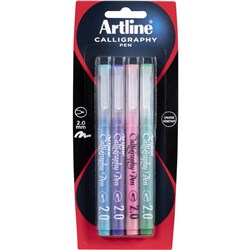 Artline Calligraphy Pens Assorted Pastel Colours  Pack of 4