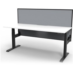 Rapidline Boost+ Single Sided Workstation + Screen 1500W x 750D x 620-1330mmH White/Black