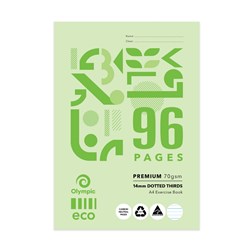 Olympic Eco Exercise Book D149P A4 14mm Dotted Thirds 96 Pages