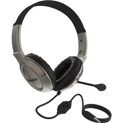 Verbatim Noise Cancelling Headset With Microphone And Volume Control Silver