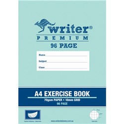 Writer Premium A4 10mm Ruled Grid Book 96 Page Watermelon 