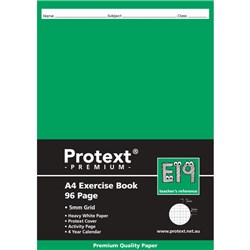 Protext Premium Exercise Book A4 96 Page 5mm Grid E19 