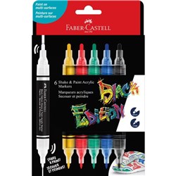 Faber-Castell Black Edition Shake & Paint Markers Bullet Classic Assorted Set Of 6