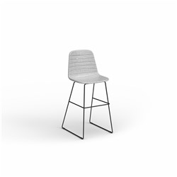 OLG Sofia Barstool Black Sled Base Grey Mist Fabric Seat 