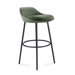Rapidline Eros Bar Stool Black Frame Olive Fabric Seat 
