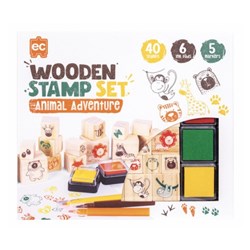 Educational Colours Wooden Stamp Set All About Animals 