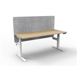 Rapidline Boost+ Single Sided Workstation + Grey Eco Screen 1200Wx750Dx620-1270mmH Oak/Wht