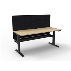 Rapidline Boost+ Workstation + Black Eco Screen + Cable Tray 1800Wx750Dx620-1270mmH Oak/Blk