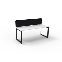 Rapidline Deluxe Infinity Desk Loop Leg Single Sided + Black Eco Screen 1200Wx730mmH Wht/Bl