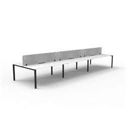 Rapidline Deluxe Infinity Desk Profile Leg Double Sided Grey Eco Screen 6 Ppl 3600mmW Wht/B