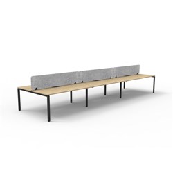 Rapidline Deluxe Infinity Desk Profile Leg Double Sided Grey Eco Screen 6 Ppl 4500mmW Oak/B