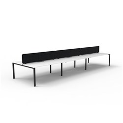 Rapidline Deluxe Infinity Desk Profile Leg Double Sided Black Eco Screen 6 Ppl 4500mmW Wht/B