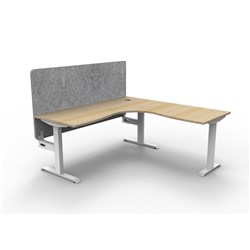 Rapidline Boost Static Corner Workstation Grey Eco Screen 1800/1500W x 730mmH Oak/White