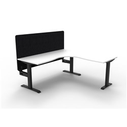 Rapidline Boost Static Corner Workstation Black Eco Screen 1800/1500W x 730mmH White/Blk