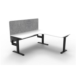 Rapidline Boost Static Corner Workstation Grey Eco Screen 1800/1500W x 730mmH White/Blk
