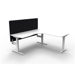 Rapidline Boost Static Corner Workstation Black Eco Screen 1800/1500W x 730mmH White/Wht