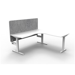 Rapidline Boost Static Corner Workstation Grey Eco Screen 1800/1500W x 730mmH White/Wht