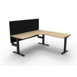 Rapidline Boost Static Corner Workstation Black Eco Screen 1800/1800W x 730mmH Oak/Black