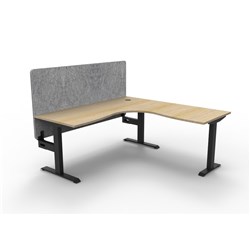 Rapidline Boost Static Corner Workstation Grey Eco Screen 1800/1800W x 730mmH Oak/Black