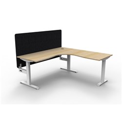 Rapidline Boost Static Corner Workstation Black Eco Screen 1800/1800W x 730mmH Oak/White