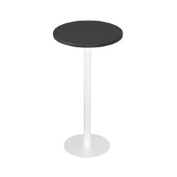 Rapidline Estillo Disc Base Dry Bar Table 600D x 1085mmH Black Top White Base