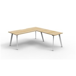 Rapidline Eternity Desk And Return 1800/1850W x 750/600D x 730mmH Oak/White