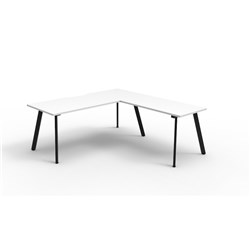 Rapidline Eternity Desk And Return 1800/1850W x 750/600D x 730mmH White/Black