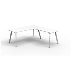 Rapidline Eternity Desk And Return 1800/1850W x 750/600D x 730mmH White/White