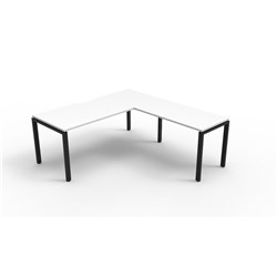 Rapidline Deluxe Infinity Desk And Return Profile Leg 1800/1850W x 730mmH White/Blk