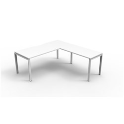 Rapidline Deluxe Infinity Desk And Return Profile Leg 1800/1850W x 730mmH White/Wht