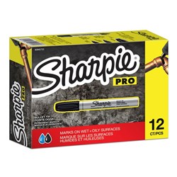 Sharpie Metal Permanent Markers Bullet 1mm Black Box Of 12