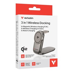 Verbatim 27W 3-In-1 Wireless Charging Dock Desert 