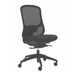 Buro Quantum High Back Office Chair No Arms Black Fabric Seat Mesh Back