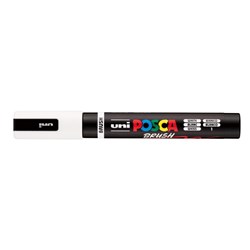 Uni Posca PC-5BR Paint Marker Medium 1-4mm Brush Tip White 