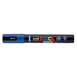 Uni Posca PC-5BR Paint Marker Medium 1-4mm Brush Tip Blue 