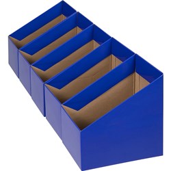 Marbig Book Boxes Large 170W x 250D x 270mmH Blue Pack Of 5 