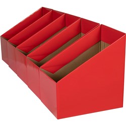 Marbig Book Boxes Large 170W x 250D x 270mmH Red Pack Of 5 