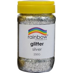 Rainbow Glitter Jar Silver 250G
