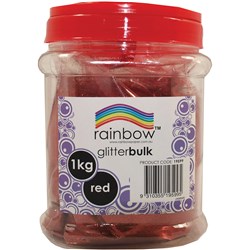 Rainbow Glitter Bulk Jar Red 1kg