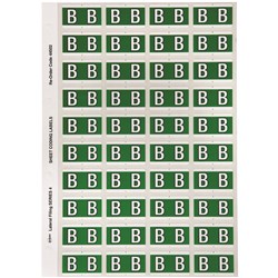 Avery Alphabet Coding Label B Side Tab 25x42mm Dark Green Pack Of 240