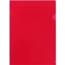 Bantex Plastic Letter Files A4 Transparent Plastic Red Pack of 10