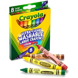 Crayola Crayons Large Washable 101x11mm Assorted Pack of 8