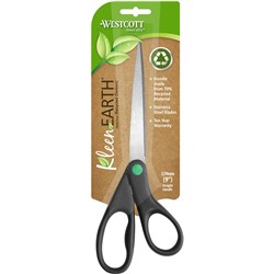 Westcott KleenEarth Scissors 229mm Straight Handle Black  