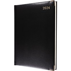 Debden Manager Classic Diary 190x260mm Vertical Week To a View Black