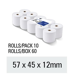 Victory Thermal Register Rolls 57x45x12mm Roll Pack of 10