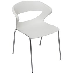 Taurus Hospitality Chair 4 Leg Chrome Frame Poly Shell White