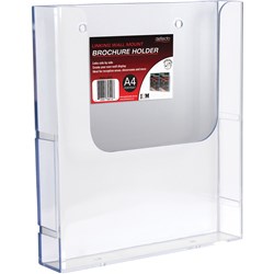 Deflecto Brochure Holder A4 Single Tier Wall Mount Linking