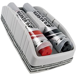 Pentel MWLB Maxiflo Whiteboard Eraser Marker Set Pump It Black & Red Pack of 2