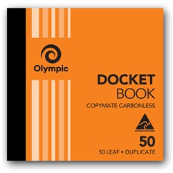 Olympic 50 Carbonless Book Duplicate 120x125mm Docket 50 Leaf