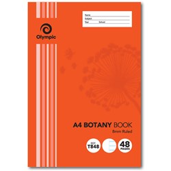 Olympic Botany Book T848 A4 8mm Ruled 48 Page  